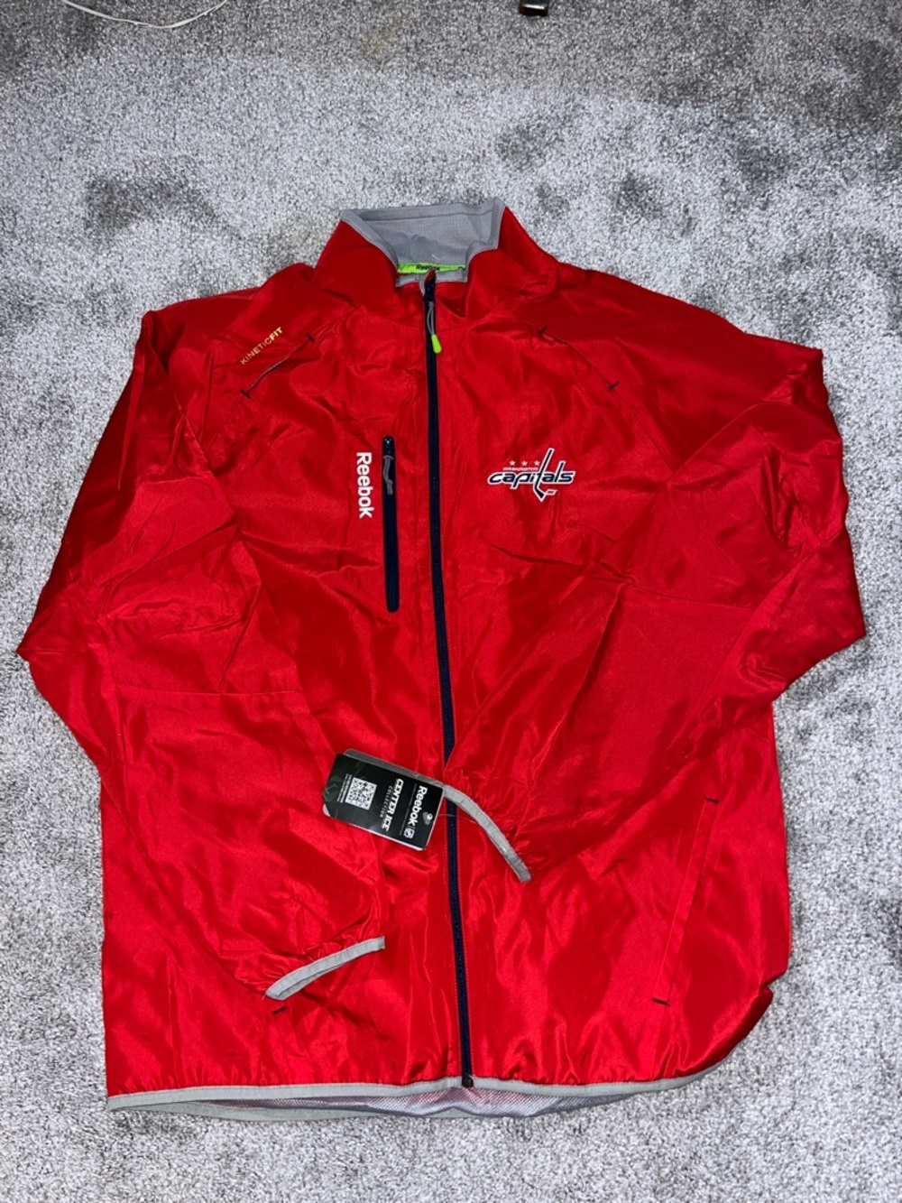 New Washington Capitals Rally Warm up Red  NHL Center Ice kinetic Jacket L
